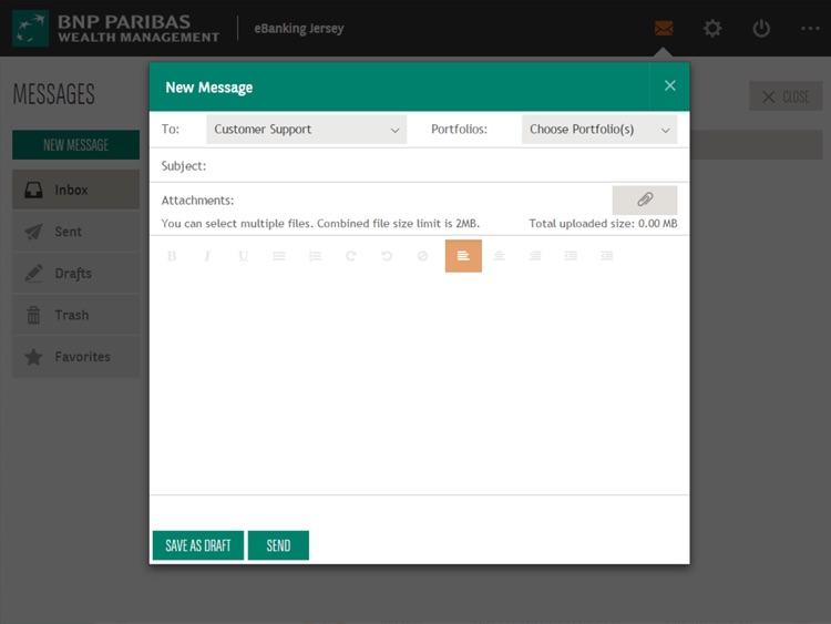 BNP Paribas Wealth Management Jersey eBanking screenshot-3