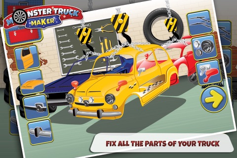 Monster Truck Maker – Build the vehicle in this mechanic game screenshot 3