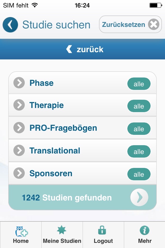 Studienfinder Onkologie screenshot 3
