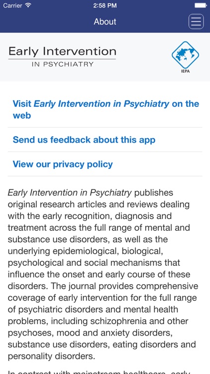 Early Intervention in Psychiatry screenshot-4