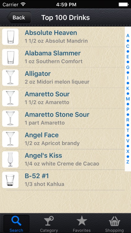 Instant Cocktail - Bartending Drink Quick Recipe Reference