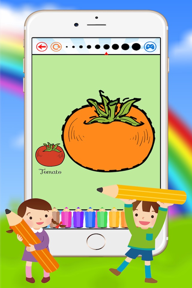 Vegetable & Fruit Coloring Book - Drawing Connect dots kids screenshot 4