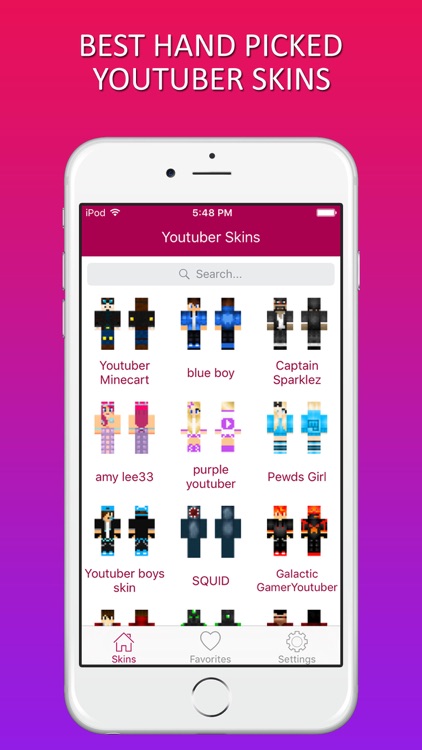 Exclusive Youtuber Skins for Minecraft PE & PC