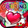 Coloring Book : Painting Pictures on Hearts Cartoon Pro