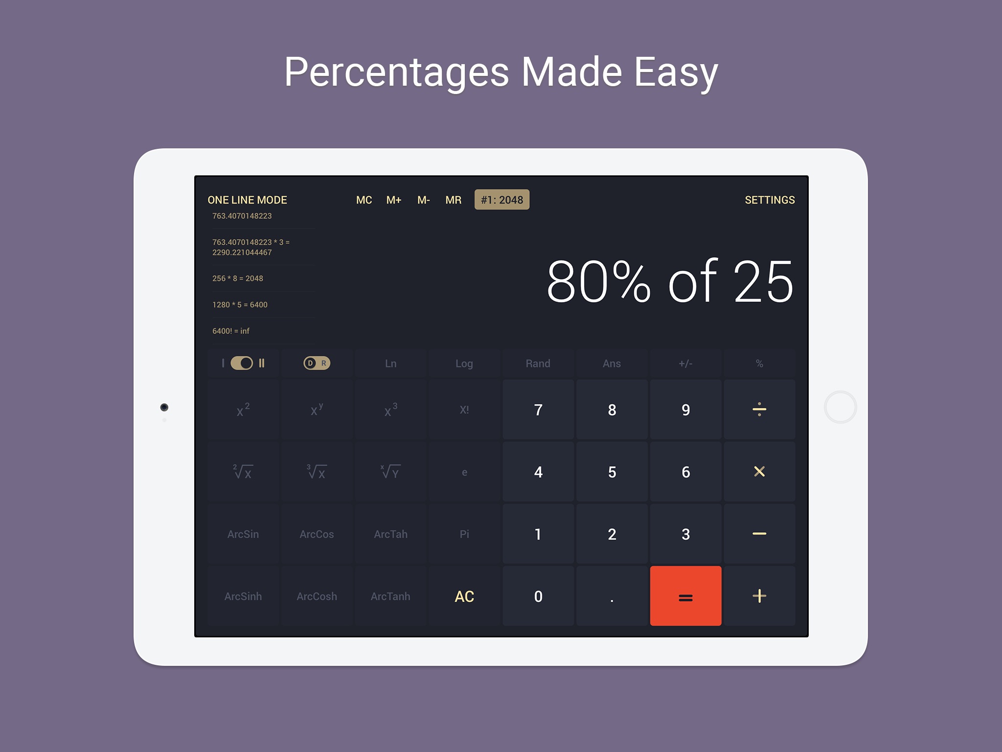 Calcly: Free Universal Calculator for iPad screenshot 2