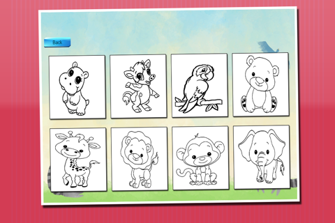 Baby Animals Coloring Book :Paint Bird Monkey Lion Rabbit Dog Elephant and more screenshot 2
