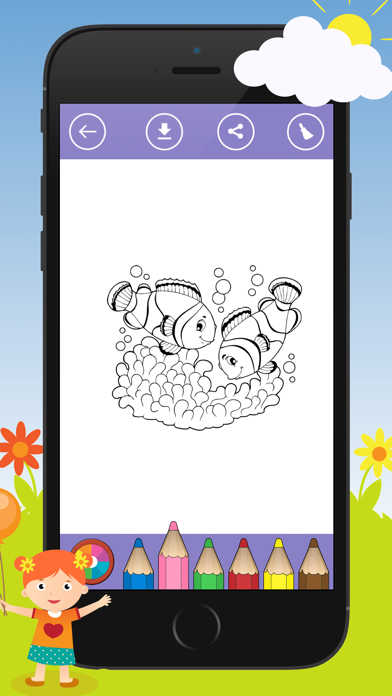 How to cancel & delete Underwater & sea animal Coloring Book for Kids from iphone & ipad 3