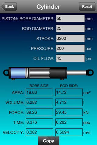 Hydraulic Cylinder Calculator screenshot 4