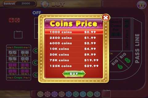 Monte Carlo Craps - Best Craps Casino Game screenshot 4
