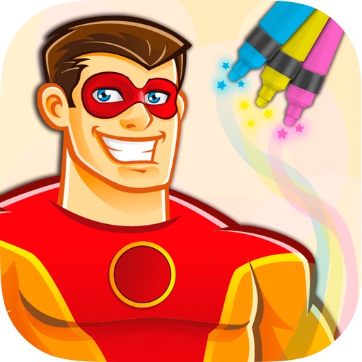 Superheroes coloring pages – pic painting for kids iOS App