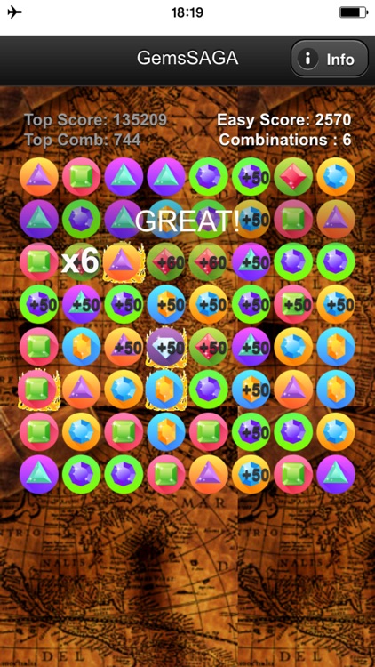 Gems Match SAGA - Game to combine gems or jewels that appear like a torrent