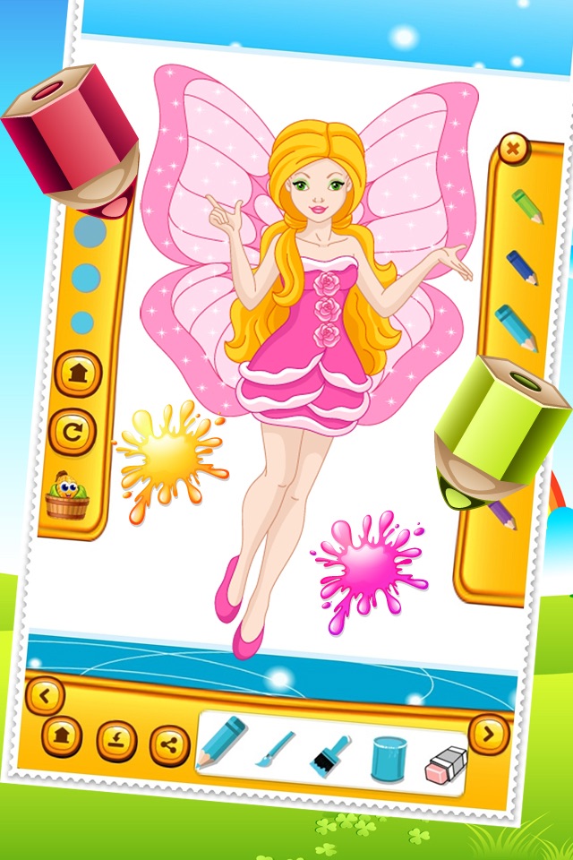 Beauty Fairy Princess Coloring Book Drawing for Kid Games screenshot 2