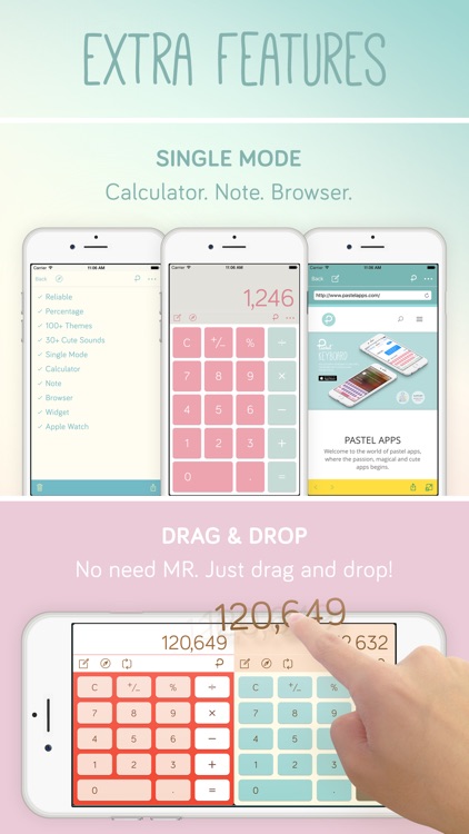 Pastel Calculator FREE - Cute Calculator Themes Design with Double Calculator Note Browser and Widget screenshot-4