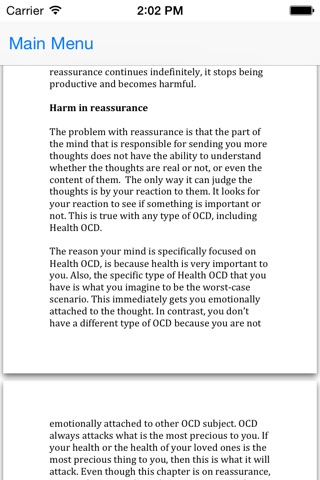 Health ( Contamination ) OCD Recovery Mobile screenshot 2