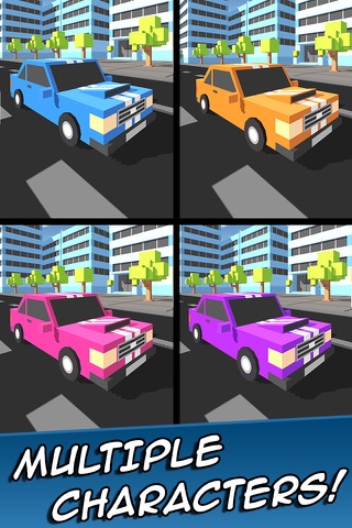 Speedy Car Racer - Free Craft Traffic Game of Blocky Mustang screenshot 3