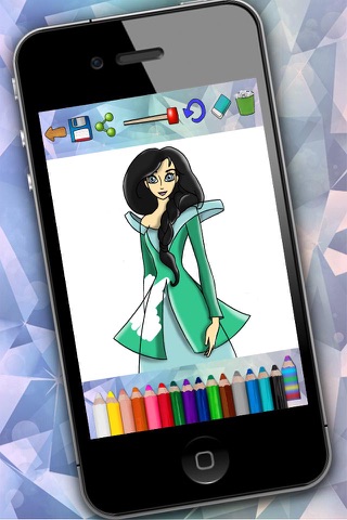 Paint magic ice princesses – coloring book for girls screenshot 2