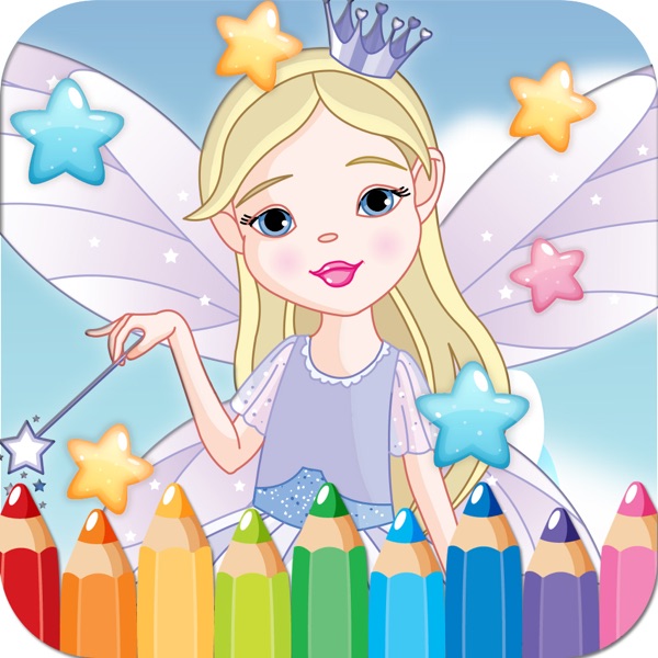 Fairy Princess Drawing Coloring Book - cute caricature art ideas pages for kids