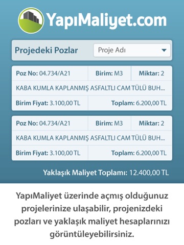 YapıMaliyet Tablet screenshot 4