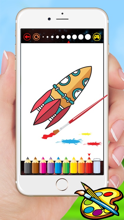 Rockets & Spaceships Coloring - Drawing for kids free games screenshot-3