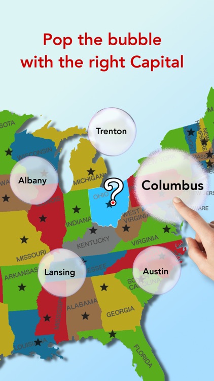 U.S. bubbles lite: US map quiz