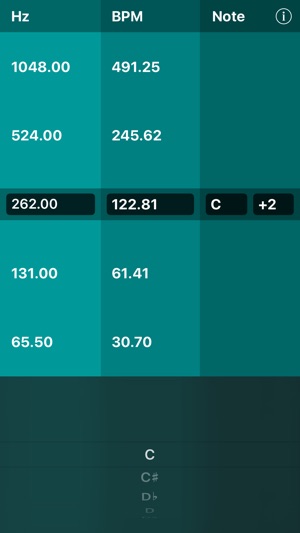 Hz BPM Octaves Calculator