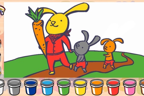 Joyful Easter Coloring Pages - play with bunny, chicken, bee and a hen screenshot 2