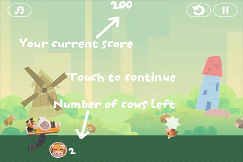 Baby Cow Launcher - Shoot in the Sky screenshot 2