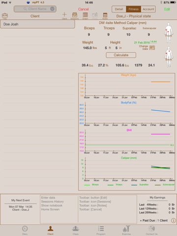 Personal Trainer - myPT assistant for iPad screenshot 4