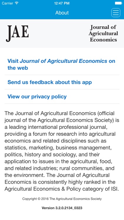 Journal of Agricultural Economics