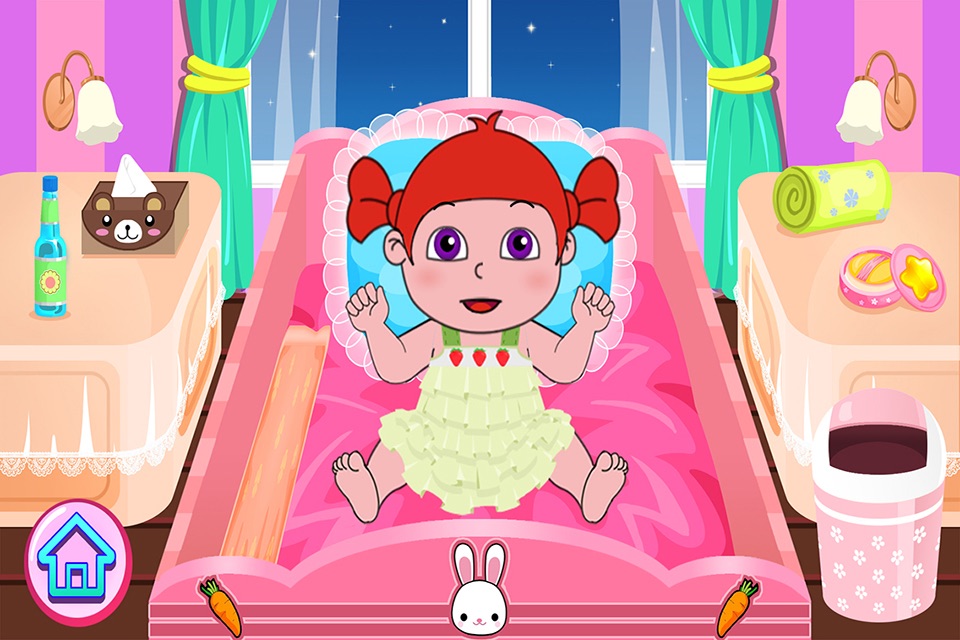 Belle little newborn babysitter (Happy Box) baby care game for kids screenshot 3