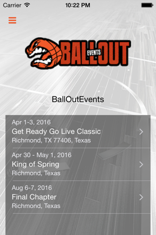 BallOut Events - náhled