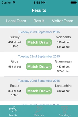 InfoCricket - Information for County Championship - Division Two screenshot 3