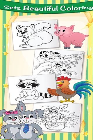 Coloring Book Page Animal Cute Farm Painting for little kids screenshot 3