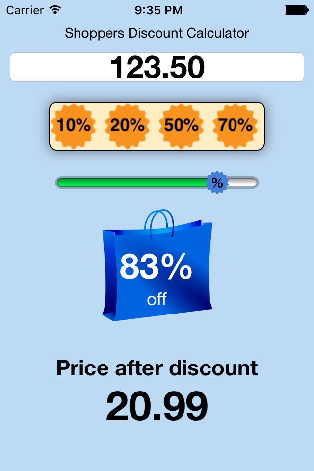 Shoppers Percentage Discount Calculator screenshot 2