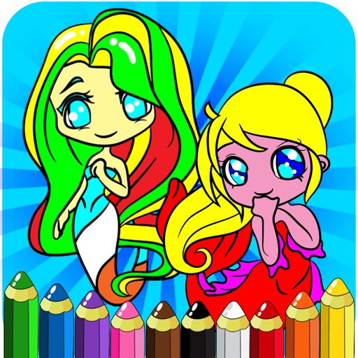 Princess Series Coloring Books For Kids - Drawing Painting Little Mermaid Games iOS App