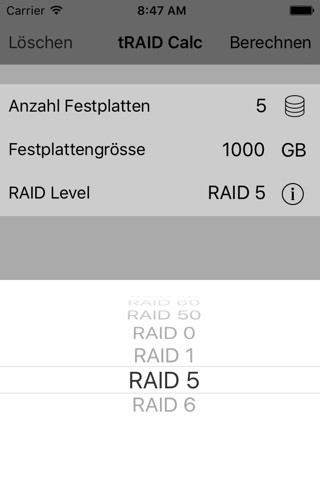 tRAID Calc screenshot 2