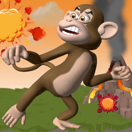 Monkey Run For Survival: Volcano Jungle Heat Icon