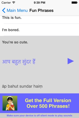 Speak Hindi Travel Phrase Lite screenshot 4