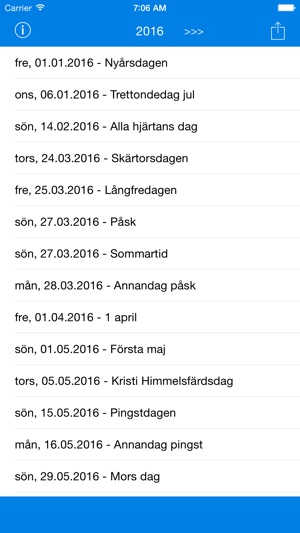 Svenska Helgdagar - Kalender 2016 i Sverige för Semester och(圖4)-速報App