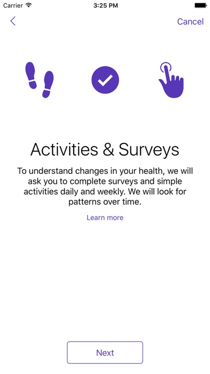 Parkinson mPower study app