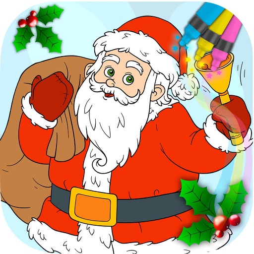 Christmas coloring book and xmas holidays pages from 3 to 6 years iOS App