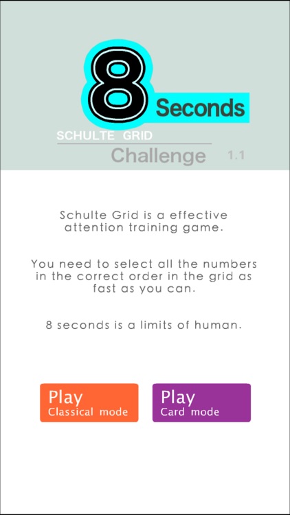 8 Secs Schulte Grid