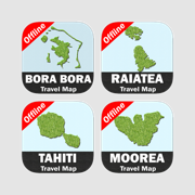 Choosen Islands of FRENCH POLYNESIA Travel Map Bundle