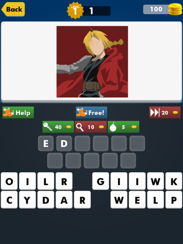 Screenshots of New Anime Fan Quiz Games for FullMetal Alchemist Brotherhood Edition Free for iPad