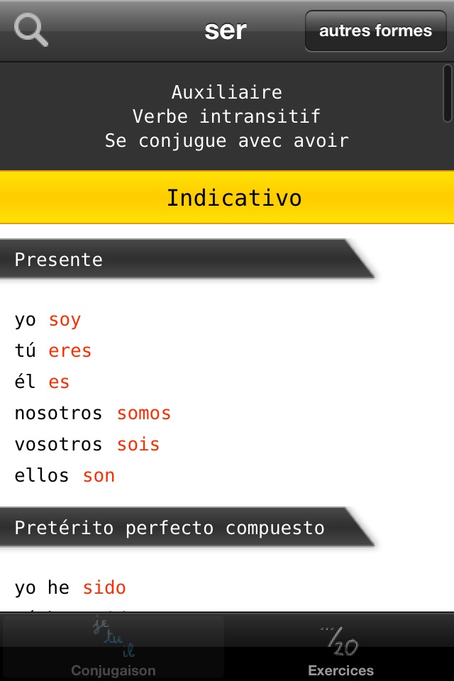 Conjugación verbos en español screenshot 3