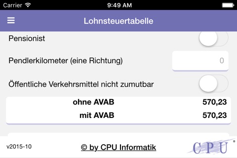 Lohnsteuertabelle screenshot 2