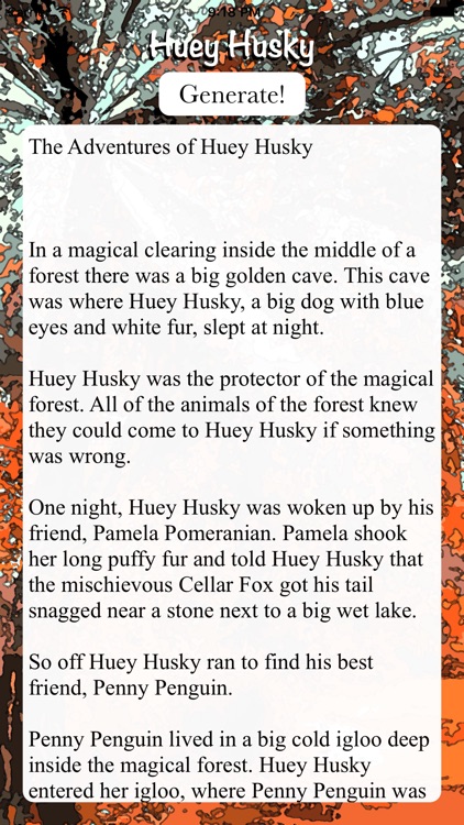 Bedtime Story Generator Starring Huey Husky