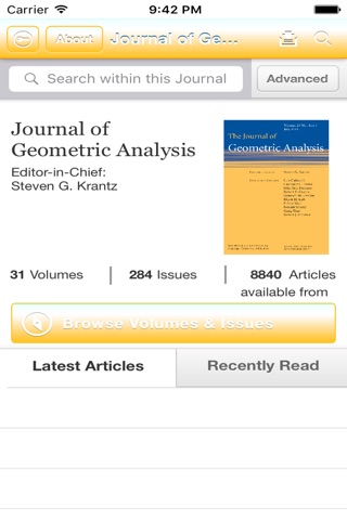 Journal of Geometric Analysis screenshot 2