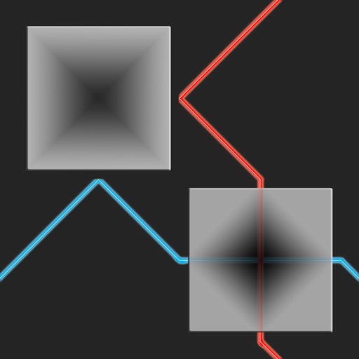 Lazers Puzzle. Colored rays in the hole Icon