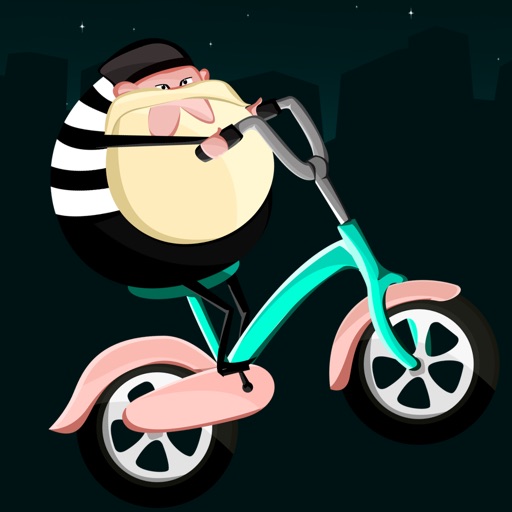 Fat Thief on a Bicycle : The Gold Jewel and Money Outlaw Stealing Game - Premium